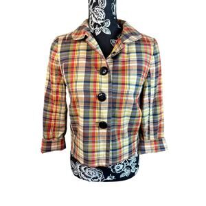 Vintage J. Crew Cropped Plaid Jacket – Women’s Small